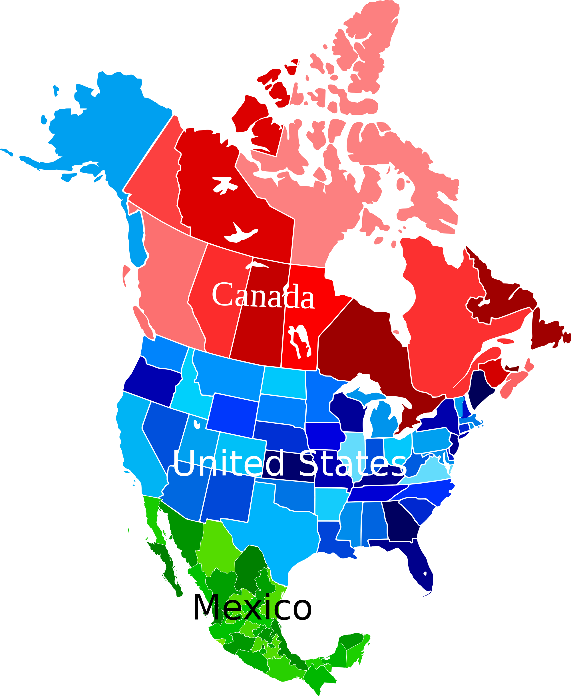 United States Clipart North America - North America Map Easy (2000x2438)