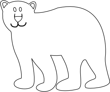 Colorful Animal Bear Black White Line Art Scalable - Polar Bear (444x444)