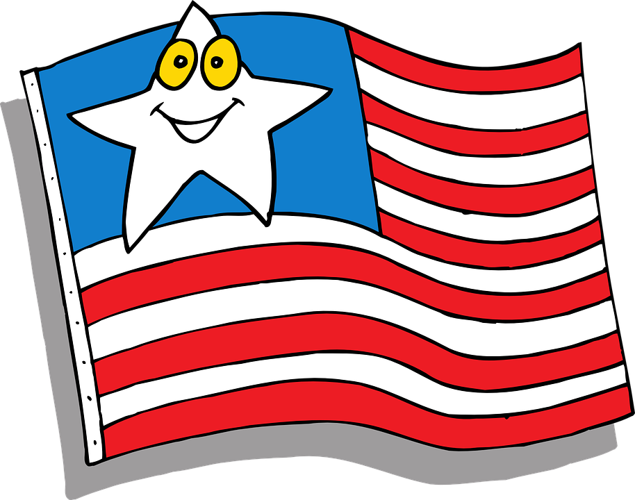 American Flag Cartoon Clipart - Cartoon Pictures Of Flags (914x720)