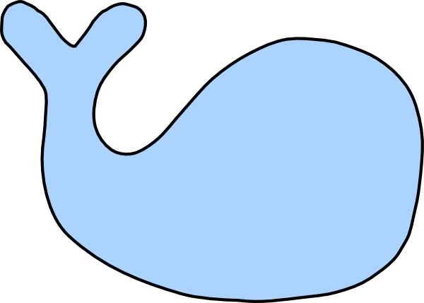 Blue Whale Outline Clip Art At Clker Com Vector Clip - Shape Of A Whale (600x429)