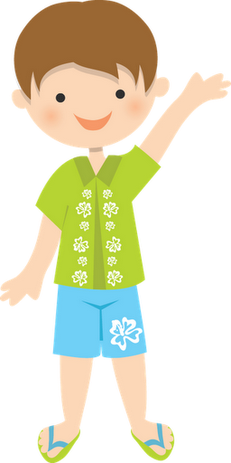 Hawaiian Aloha Tropical - Hawaii Boy Clipart (256x512)