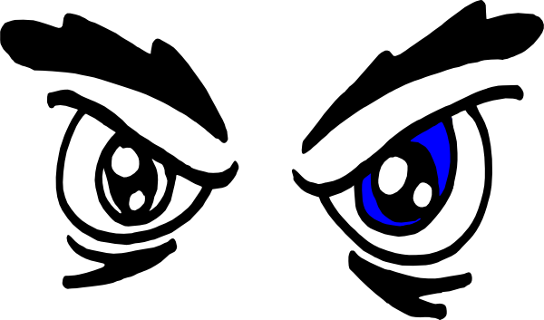 Cartoon Angry Eyes - Angry Eyes Clipart (600x353)