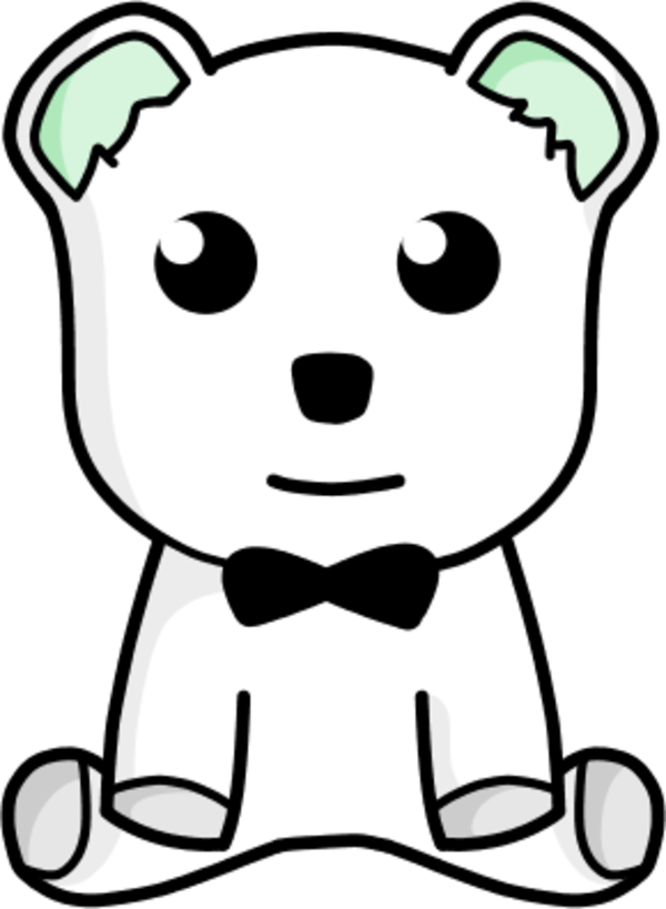 Teddy Bear Sitting - Small Black And White Bear Drawings (600x819)