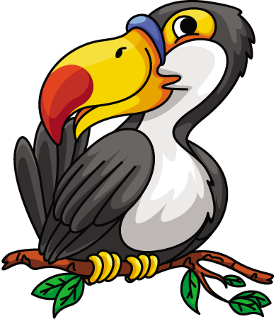 Bird - Hornbill Cartoon Png (390x450)