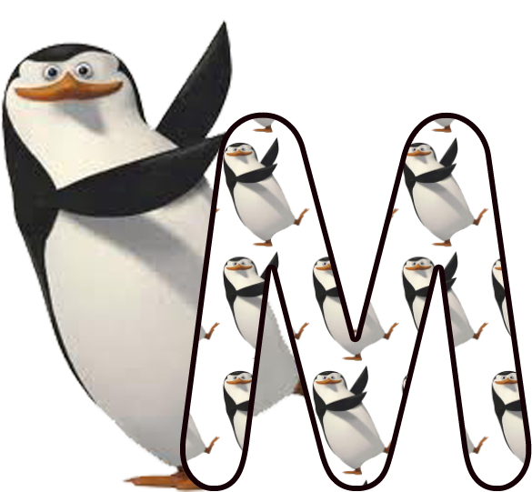Oh My Alfabetos - Madagascar Penguins (585x541)