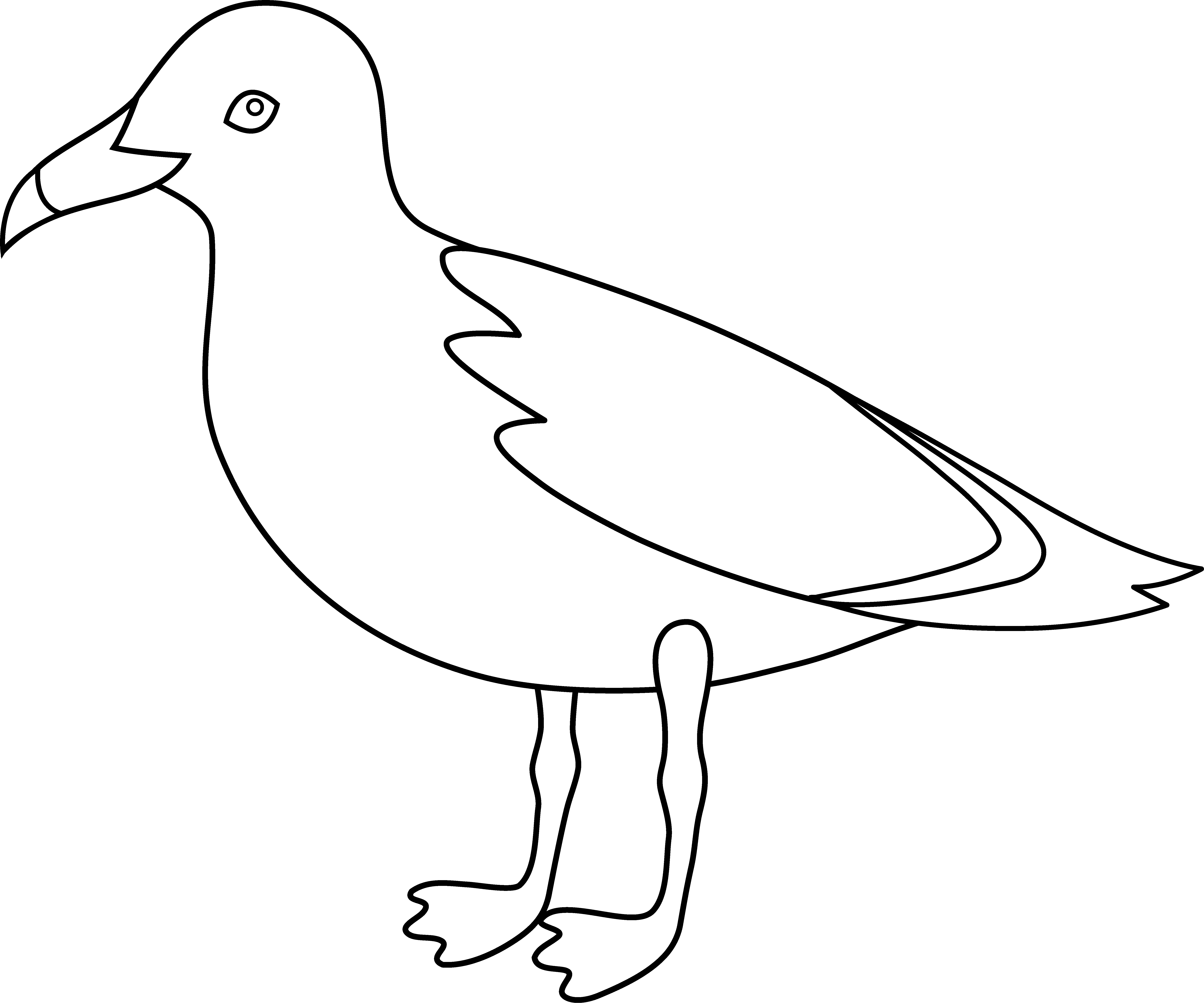 Seagull Line Art - Clip Art (6952x5789)