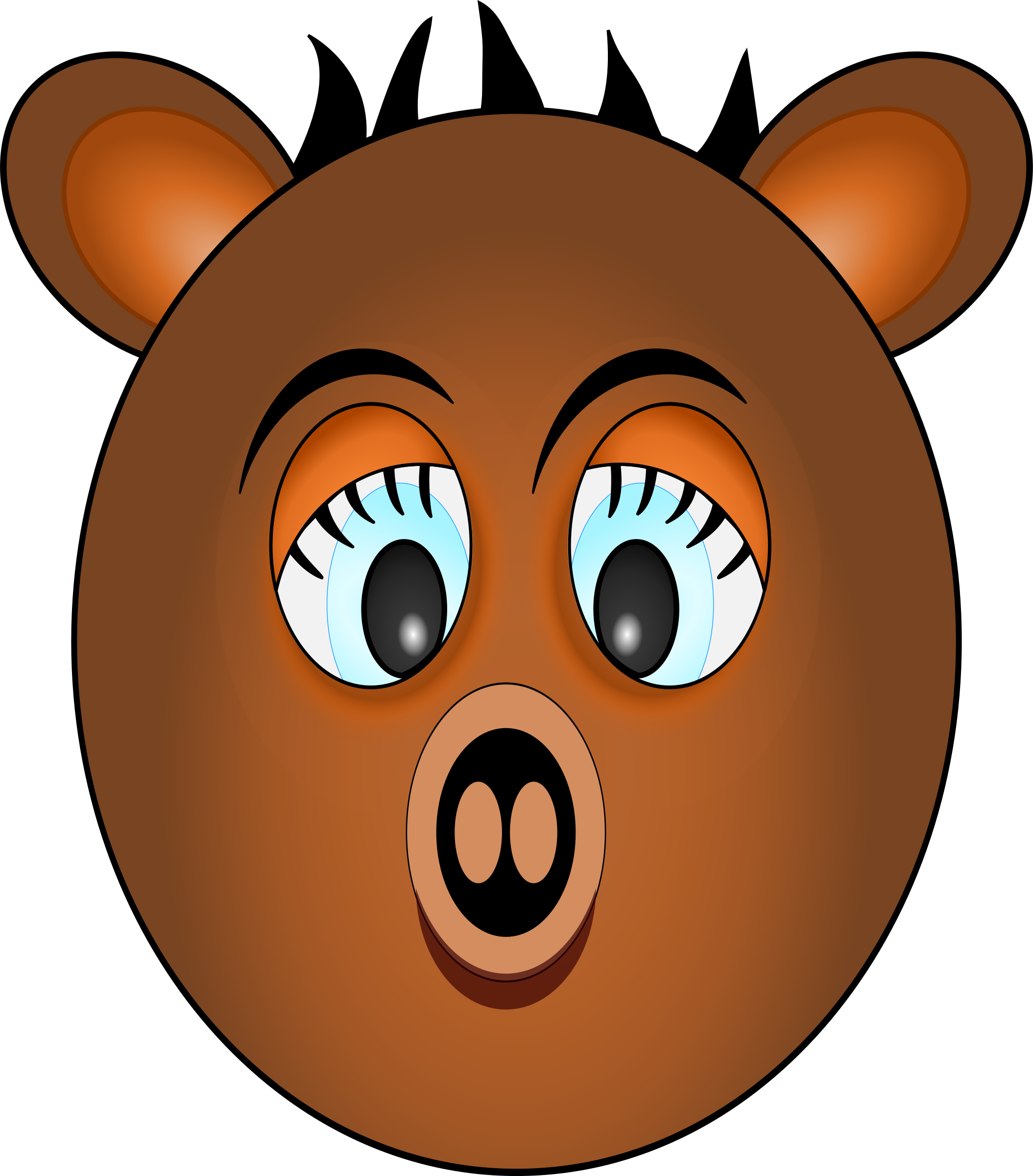 Eyes Bear, Pig, Animal, Comic, Face, Eyes - Animal Faces Cartoon Characters (2109x2400)