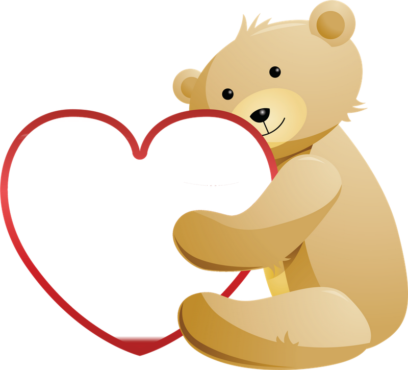 Teddy Bear And Heart - Teddy Bear Love Heart (800x725)