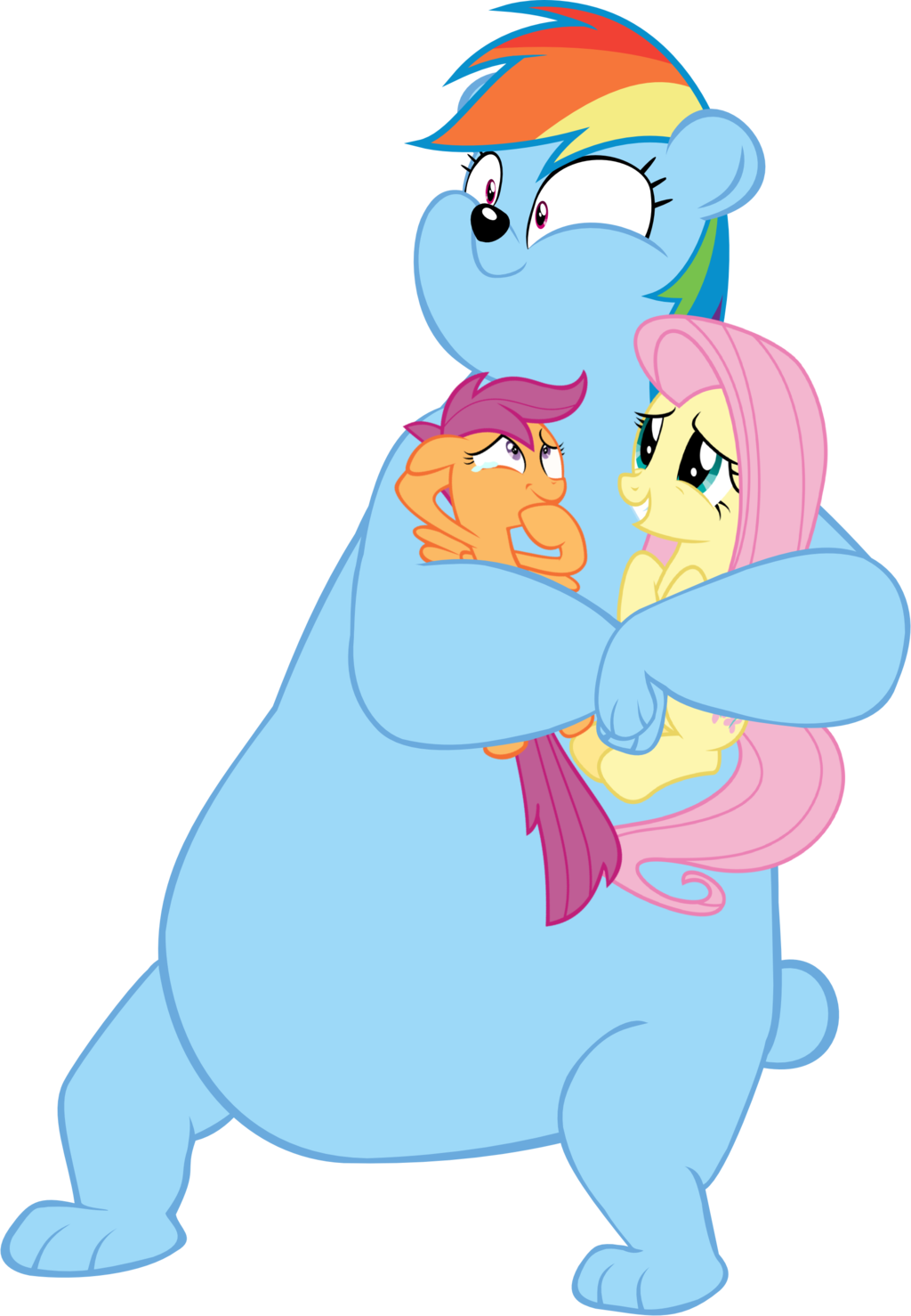 Megarainbowdash2000 Rainbear Dash Bear Hugs Her Best - My Little Pony: Friendship Is Magic (1024x1478)