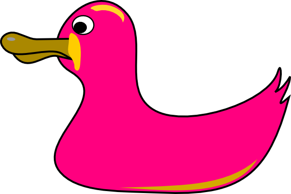 Duck Clip Art - Clipart Pink Duck (600x399)