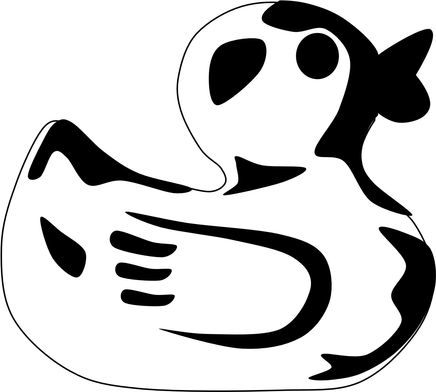 Duck - Clipart - Black - And - White - Clip Art (1969x1564)