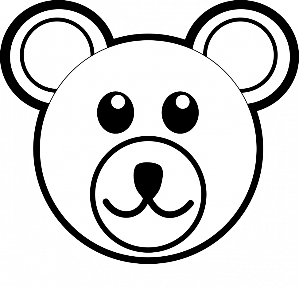 Line Drawing Teddy Bear Clip Art Clipart Of Bears Printable - Draw A Bear Face (974x936)