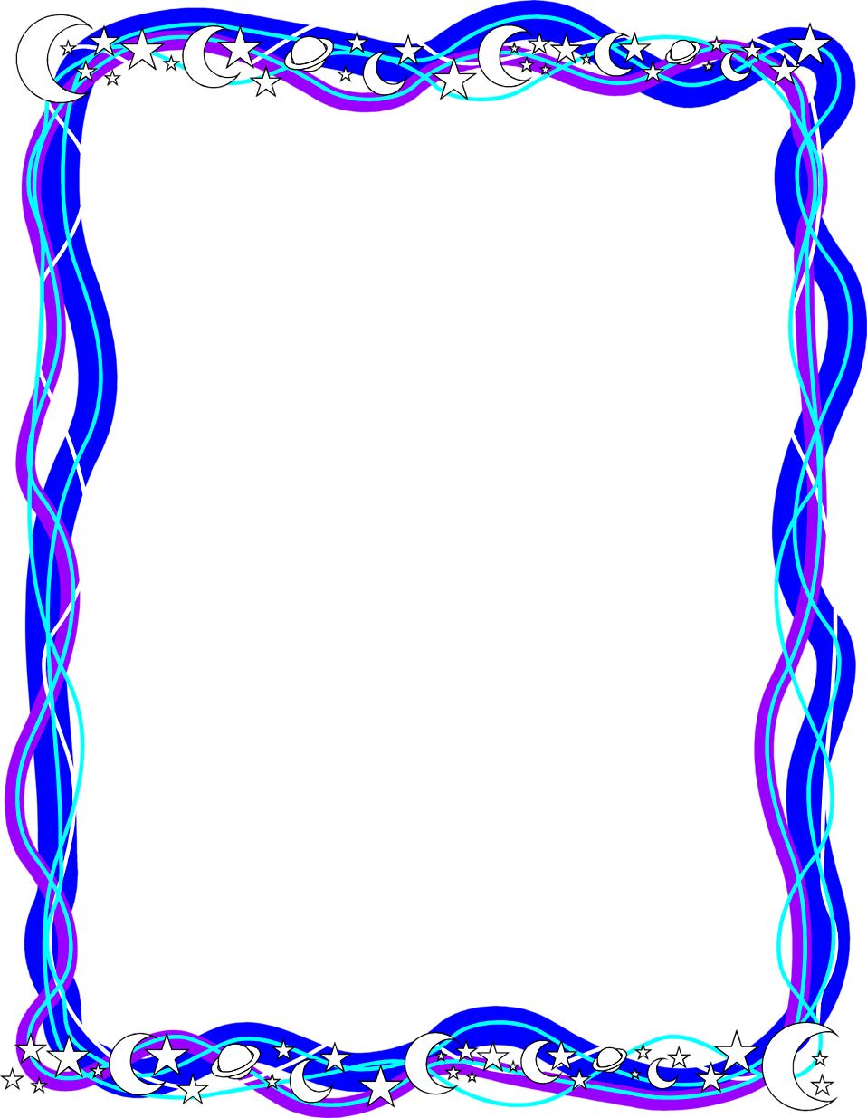 Border Blue - Eid Party Invitation Card (958x1235)