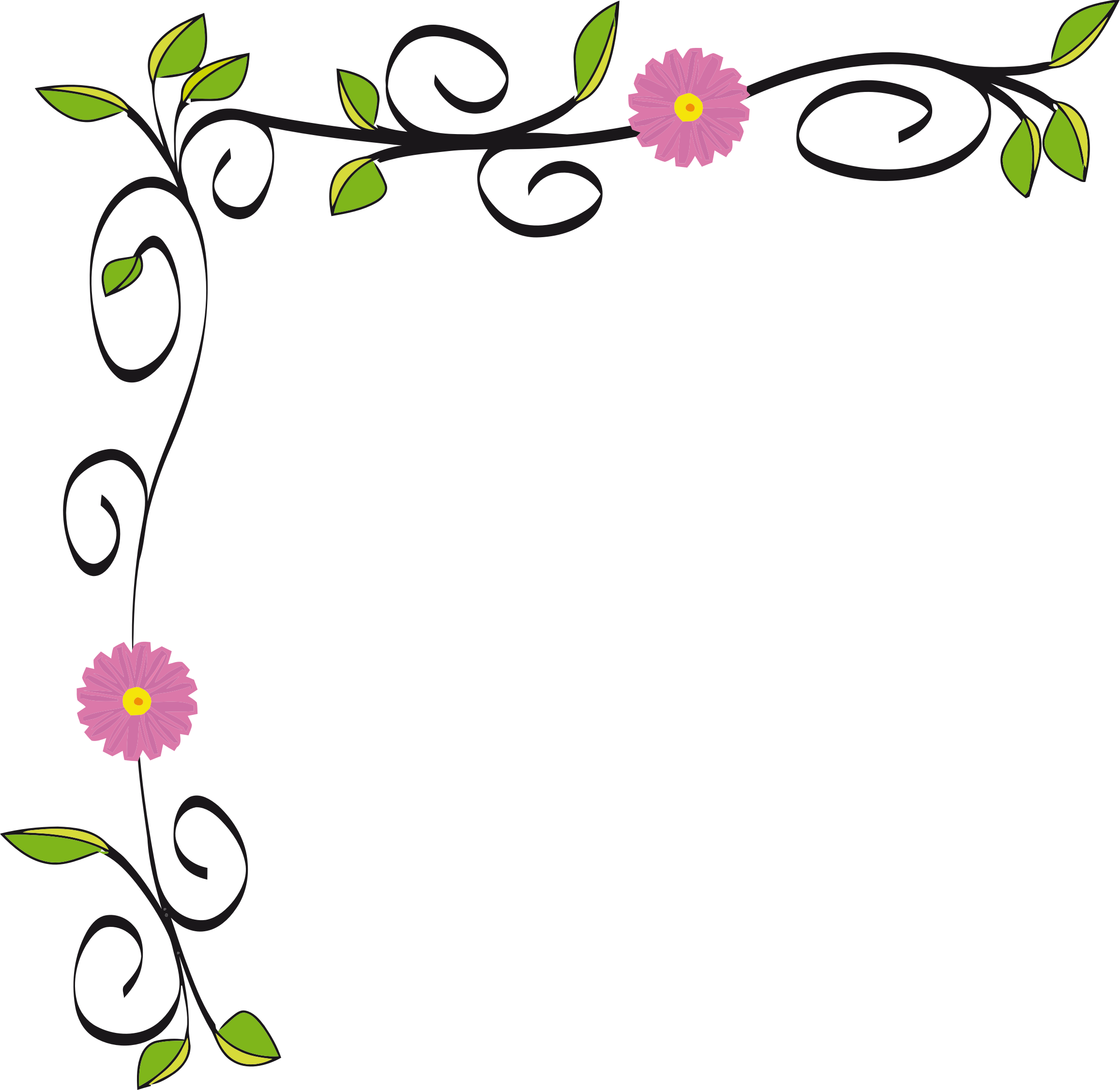 Clipart - Clip Art Flowers Border (2314x2252)