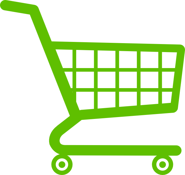 Trolley Clipart Cartoon - Green Shopping Cart Vector (600x568)