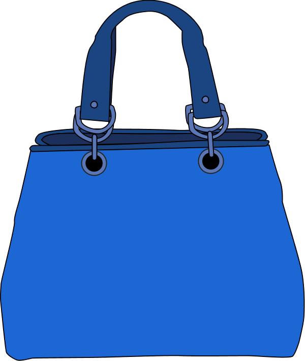 Tote - Bag Blue Clip Art (600x711)
