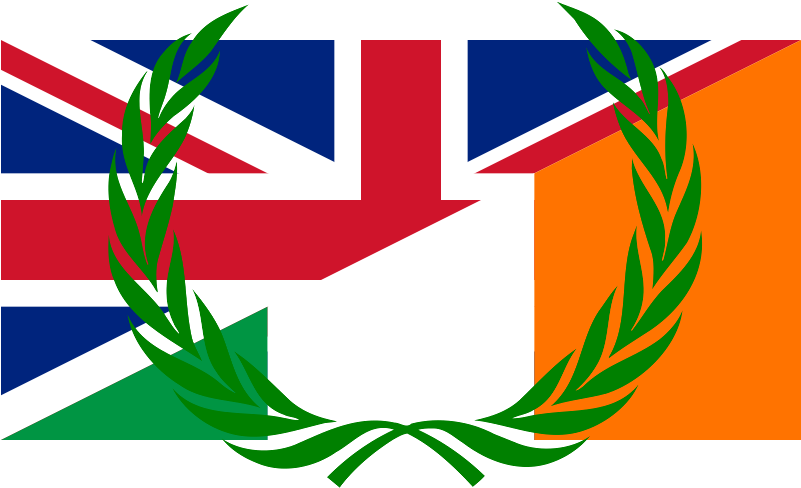 Flag Of The United Kingdom And Ireland With Laurel - Laurel Wreath Render (800x520)