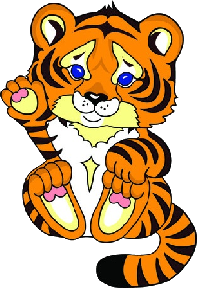 New Cute Tiger Clipart Tiger Cubs Cat Images - Cartoon Tiger Cub Png (600x600)