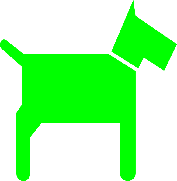 Green Dog Clip Art - Sign (582x595)