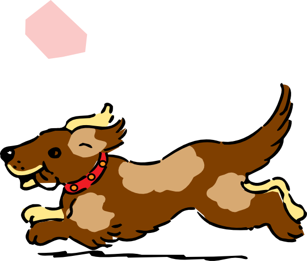 Dog Running Clipart - Moving Clip Art Dog (600x511)