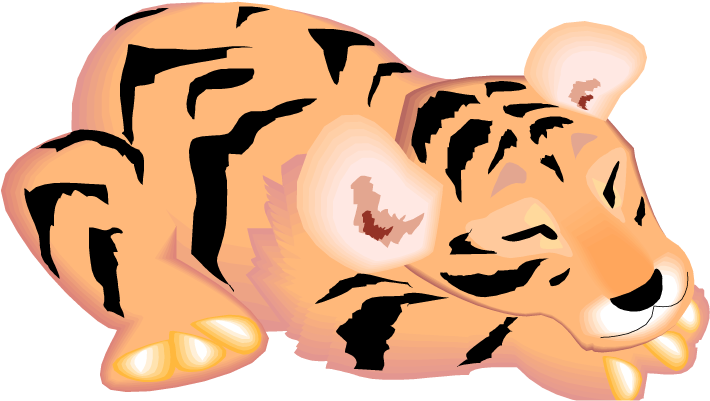 Tiger Cub - Sleeping Tiger Clip Art (750x439)