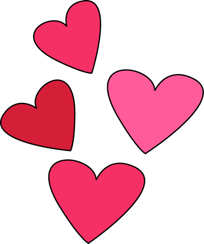 Valentine Hearts Clip Art Valentines Day Hearts Clip - Valentines Day Hearts Clipart (418x500)