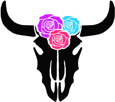 Cow Skull With Flowers Svg Free (386x500)