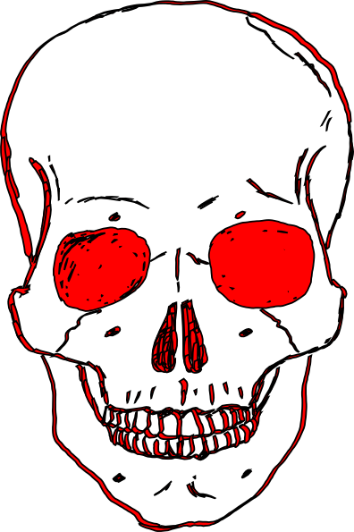 Red Skull Clip Art At Vector Clip Art - Skull Clipart Transparent Background (396x595)