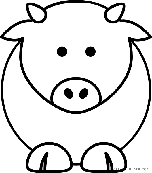 Cartoon Cow Animal Free Black White Clipart Images - Simple Cartoon Goat (528x598)