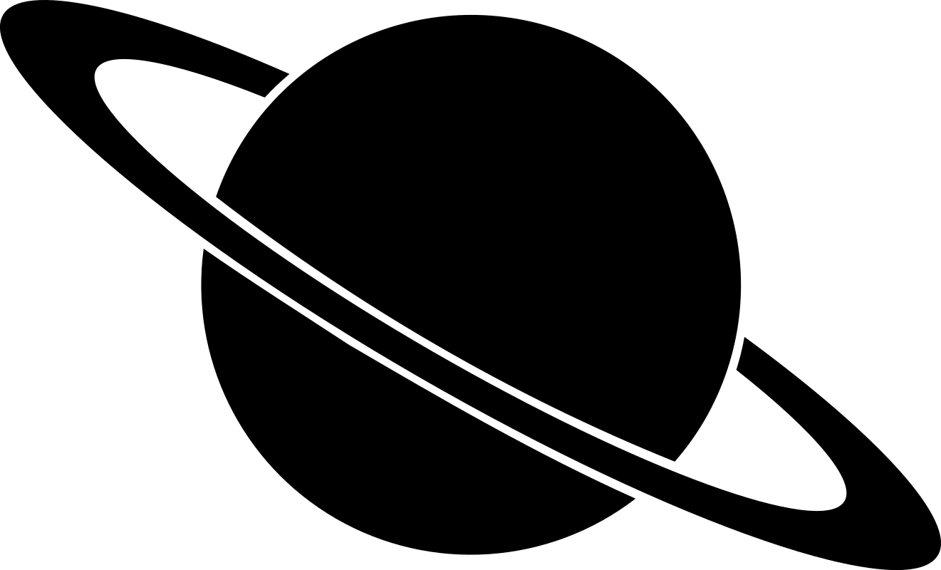 Black Saturn Planet Clipart - Black And White Planet Clipart (1321x800)