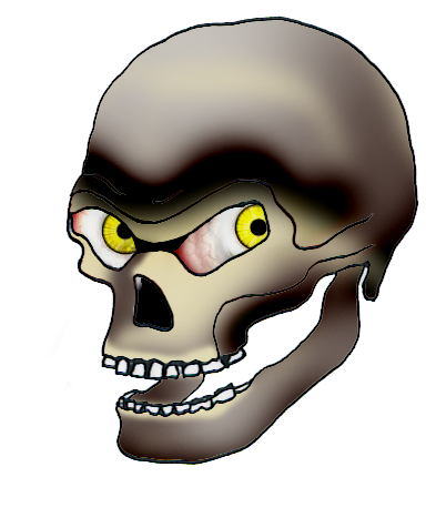 Evil Skulls With Eyes, Dark Evil Skull Drawing - Skeleton Head Cartoons Png (433x518)