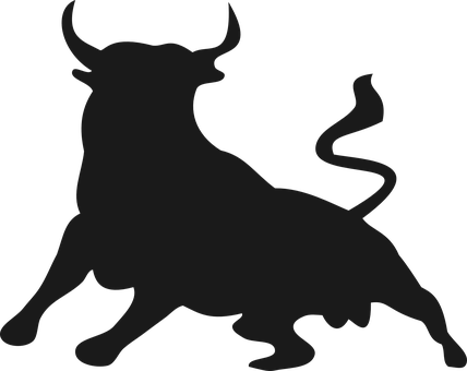 Bull Buffalo Animal Mammal Horns Wild Powe - Bull Silhouette (428x340)