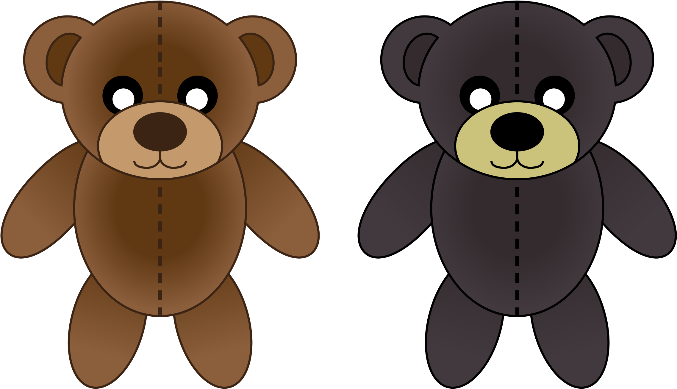 Plush Bears Vector Clipart Image - Bears Clip Art (2400x1482)