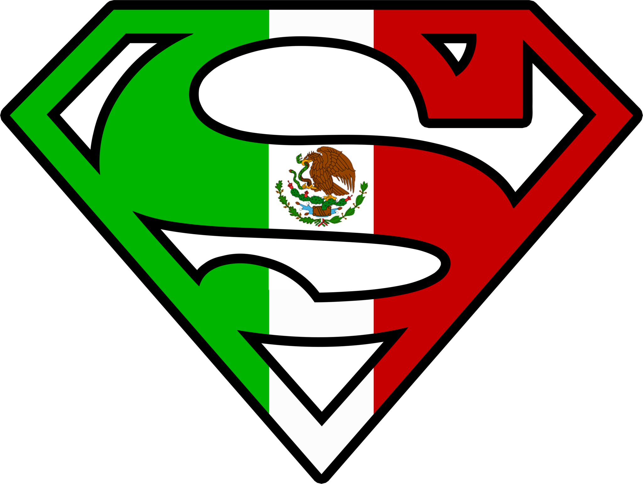 Mexican Clip Art Free - Mexican Flag Superman Logo (2048x1541)
