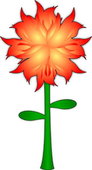 Clipart - Flower - With - Stem - Fire Flower Clip Art (324x598)