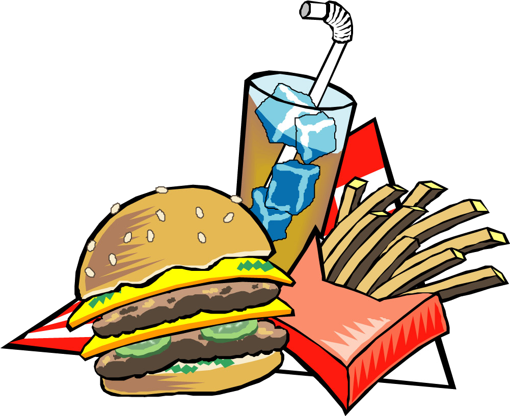 Hamburger Fast Food Eating Clip Art - Hamburger Fast Food Eating Clip Art (1359x1331)