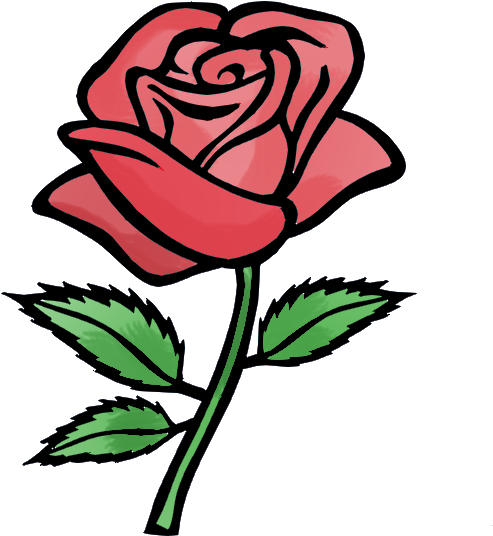 Rose Cartoon Drawing Free Download Clip Art On Png - Red Rose Easy Drawing (554x565)