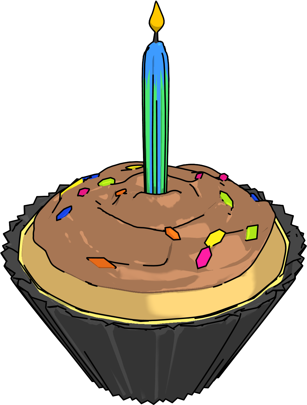 Birthday Party Cupcake Png Clipart - Clip Art (1086x1437)