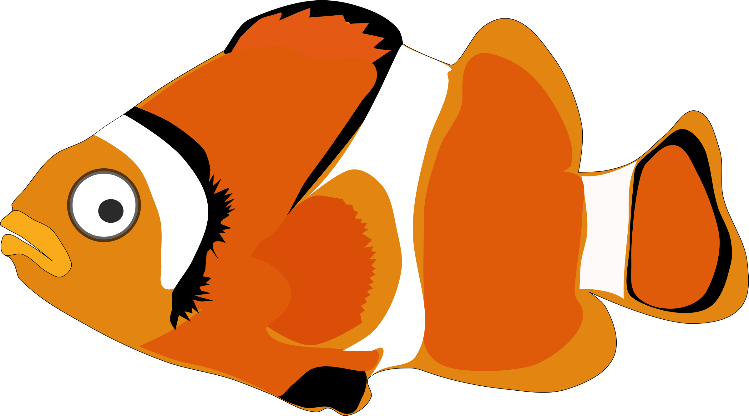 Cartoon Fish Orange Sea Fish Fish Fish Fis - Gambar Kartun Ikan (1351x750)