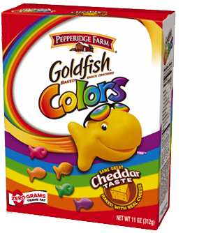 Clip Art Goldfish Snack Clipart - Pepperidge Farm Goldfish Colors (372x397)