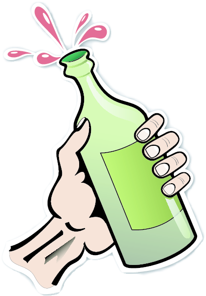 Source - Clipart - Bottle In Hand Png (574x768)