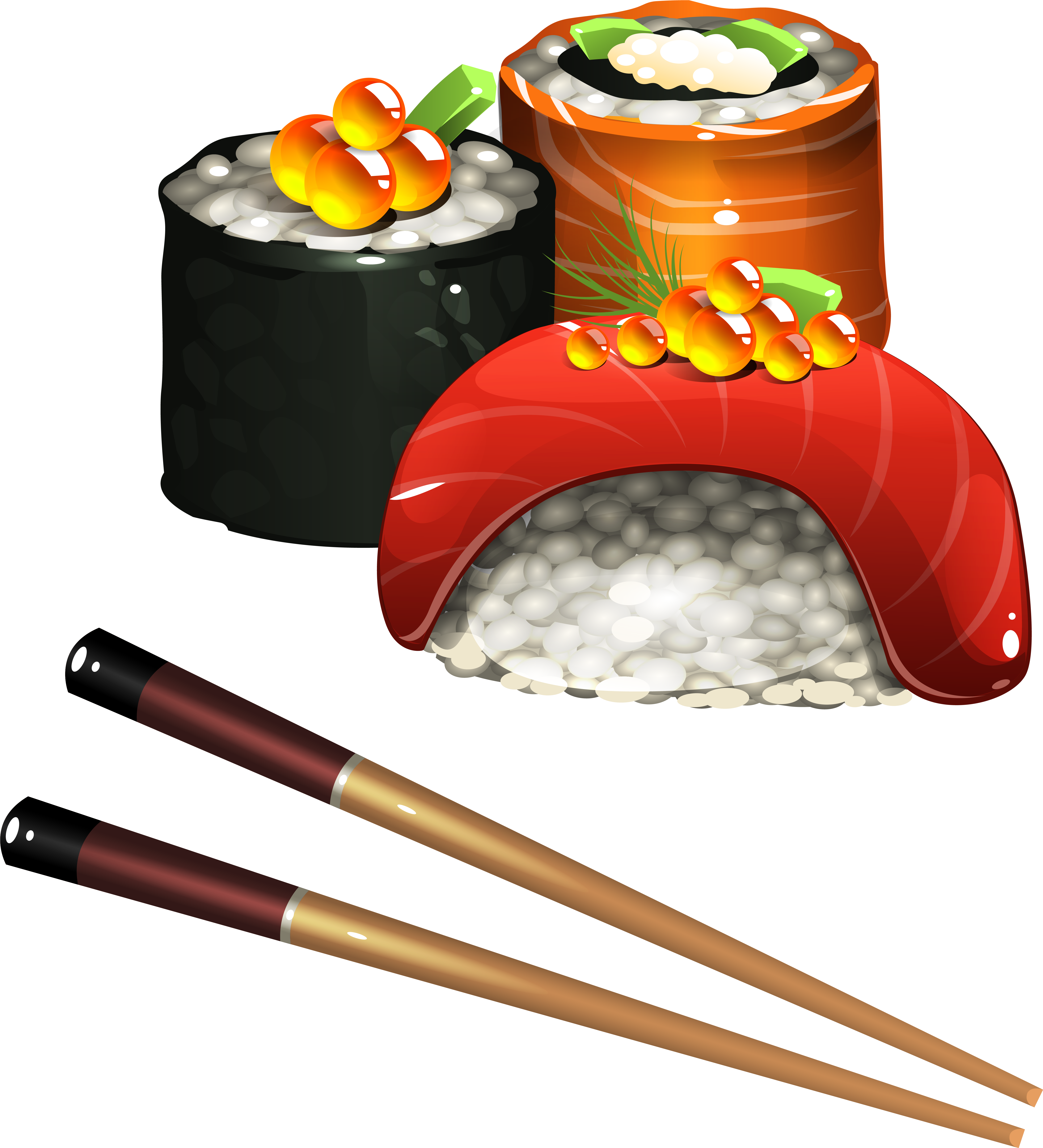 Sushi Japanese Cuisine Tamagoyaki Onigiri Clip Art - Sushi Japanese Cuisine Tamagoyaki Onigiri Clip Art (5653x6221)