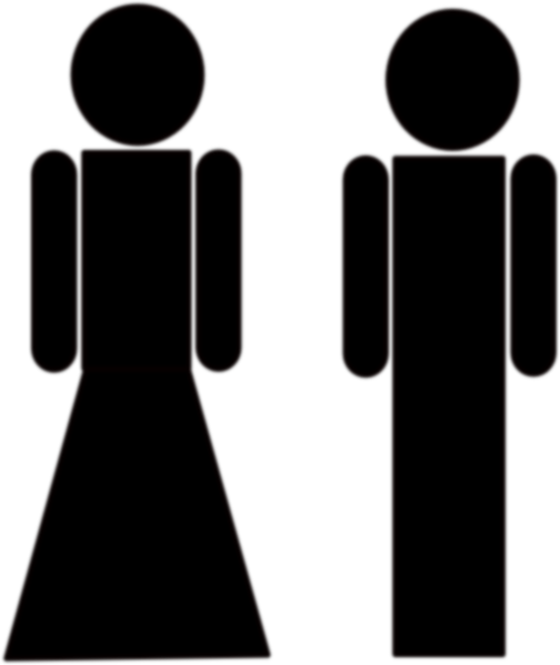 Man And Woman Clip Art - Male And Female Toilet Signs (504x599)