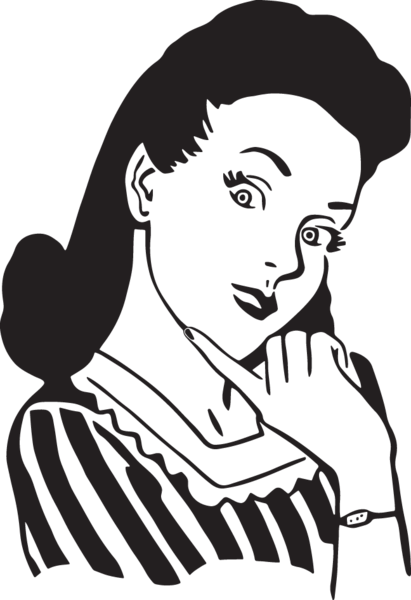 Vector Clipart - 1940's Woman Clipart (411x600)