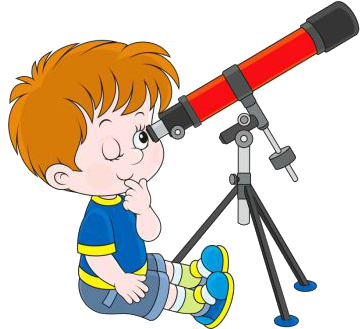 Boy Eating Breakfast Clipart - Boy See Telescope Clipart (367x336)