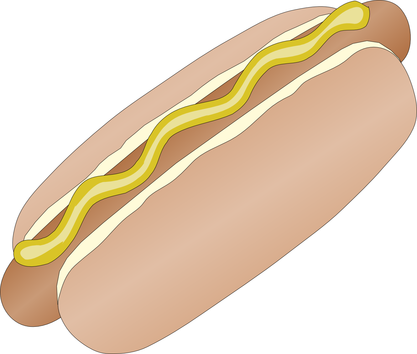 Hot Dog Clip Art - Sausage Bun Clipart (2555x2172)