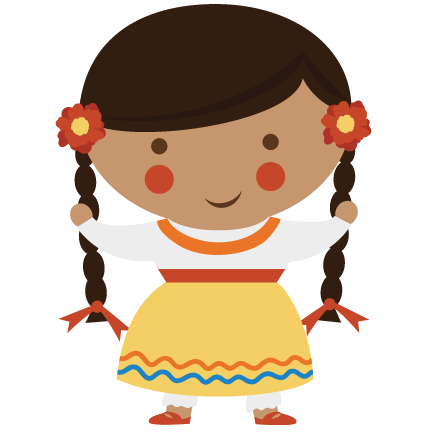 Mexican Clipart - Hispanic Girl Clip Art (432x432)