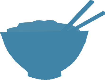 Chopsticks Bowl Rice Chinese Black Food Ch - Chinese Bowl Clipart (443x340)