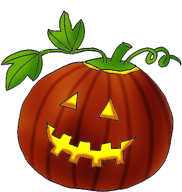 Halloween Clip Art Pumpkin With Leaves - Pumpkin Clip Art (394x409)
