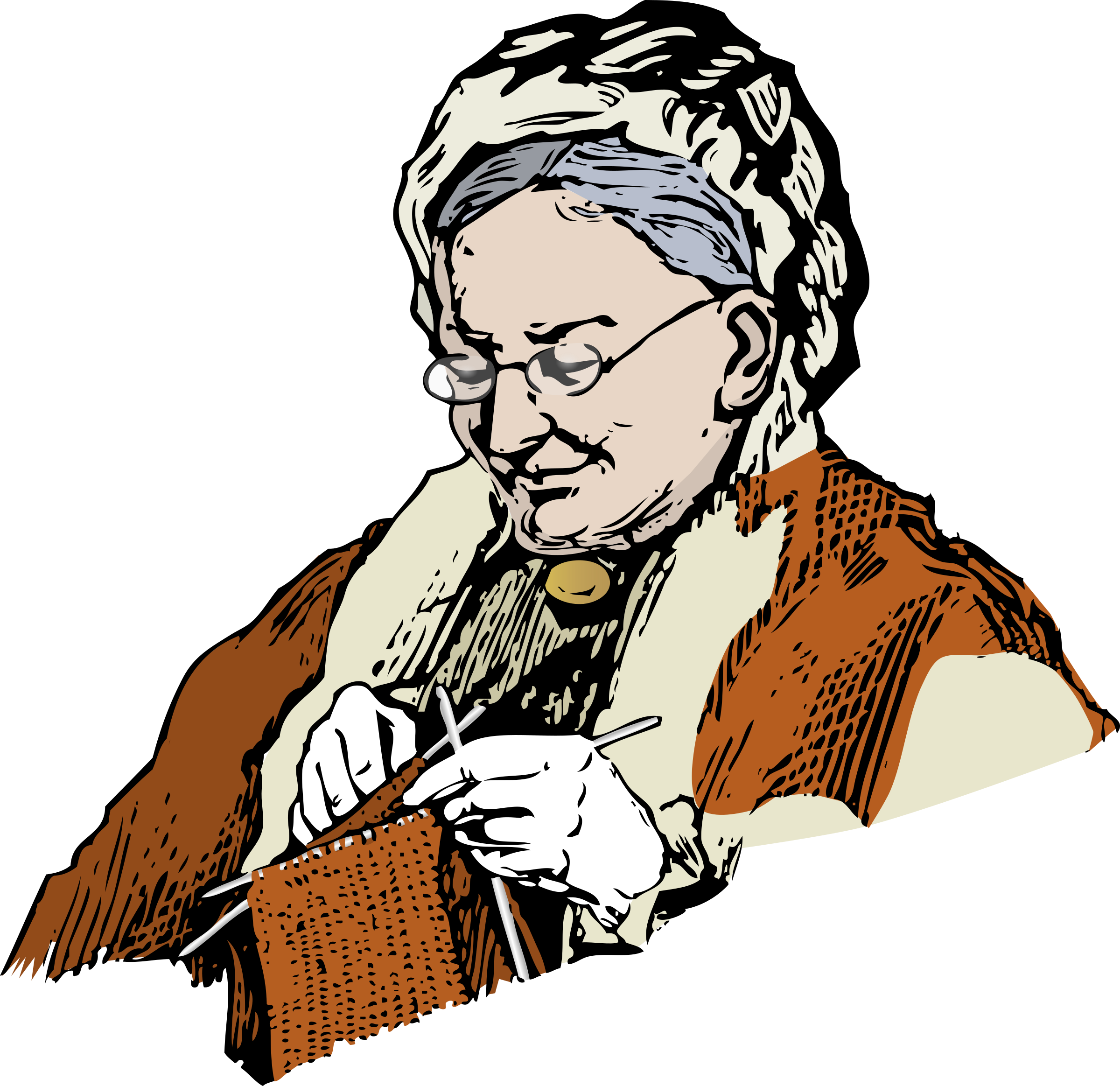 Knitting Granny Svg Vector File, Vector Clip Art Svg - Knitting Png (2400x2327)